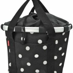 Klickfix Bikebasket Sort Med Hvide Prikker