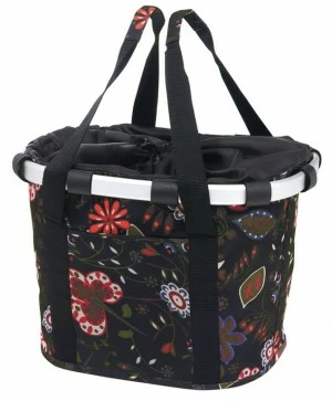 Klickfix Bikebasket Sort Med Blomstermotiv 3 Klickfix Bikebasket Sort Med Blomstermotiv